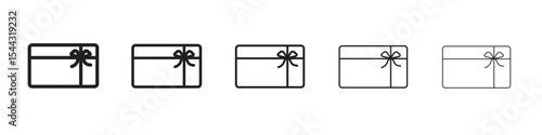 Gift card icon black and white vector sign