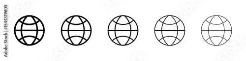 Globe icon black and white vector sign