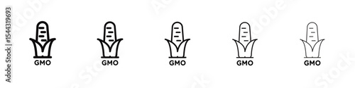 GMO icon black and white vector sign