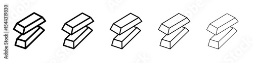 gold bars icon black and white vector sign