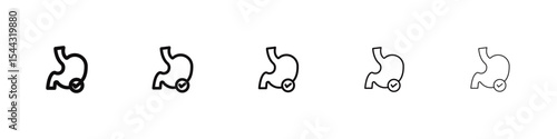 Good digestion icon black and white vector sign