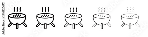 grill icon black and white vector sign