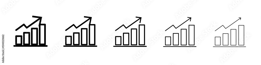 Growing graph icon black and white vector sign Growing graph icon black and white vector sign