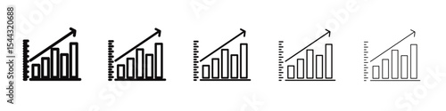 Free Download growth arrow bars icon black and white vector sign - GFXLoad