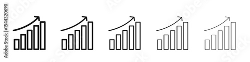 Growth Chart  icon black and white vector sign