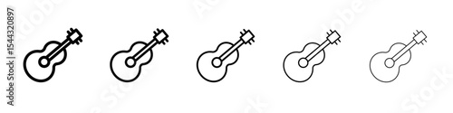 Guitar icon black and white vector sign