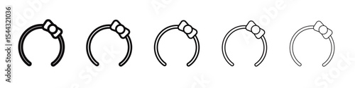 Hair band icon black and white vector sign