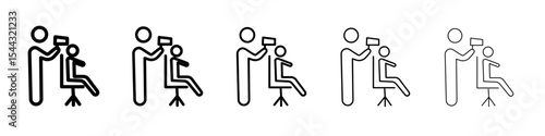 hairdresser at work icon black and white vector sign