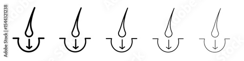 hair transplant icon black and white vector sign