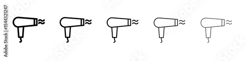 Hairdryer icon black and white vector sign