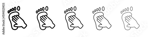 hand and foot icon black and white vector sign