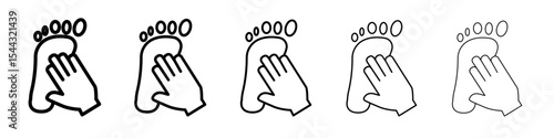 hand and foot icon black and white vector sign