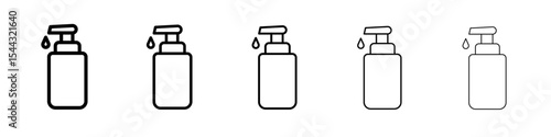 Hand sanitizer icon black and white vector sign