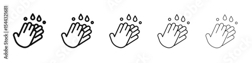 Hand wash icon black and white vector sign