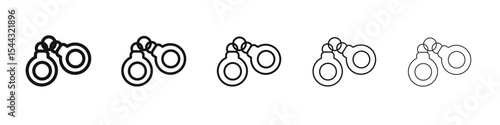 Handcuffs icon black and white vector sign