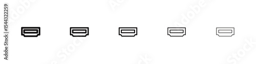 HDMI icon black and white vector sign