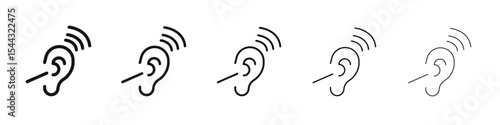 Hearing aid icon black and white vector sign