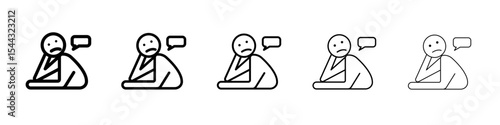helpless human icon black and white vector sign