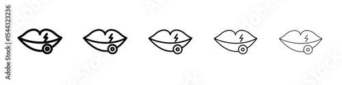 Herpes virus icon black and white vector sign