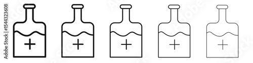 holy water bottle icon black and white vector sign