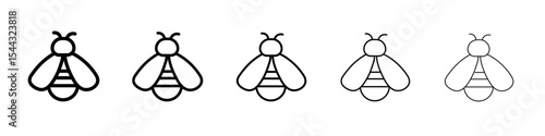 honey Bee icon black and white vector sign