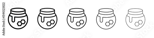Honey jar icon black and white vector sign