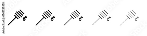 honey dipper icon black and white vector sign