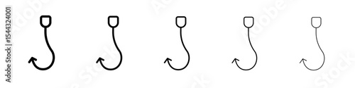 Hook icon black and white vector sign