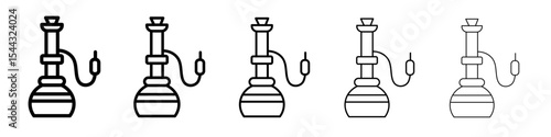Hookah icon black and white vector sign