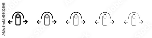 Horizontal swipe Flick Icon black and white vector sign