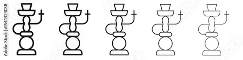 Hookah icon black and white vector sign
