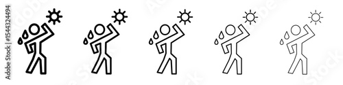 hot human icon black and white vector sign