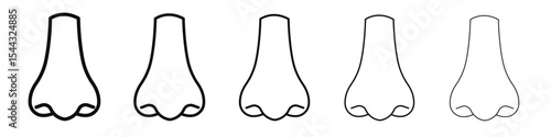 Human nose icon black and white vector sign