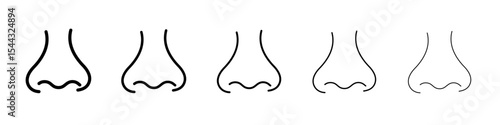 Human nose icon black and white vector sign