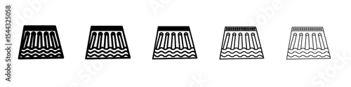 Hydroelectric dam icon black and white vector sign