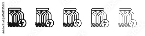 Hydroelectric dam icon black and white vector sign