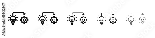 Implementation icon black and white vector sign