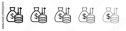 Income icon black and white vector sign