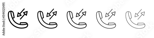 incoming outgoing calls icon black and white vector sign