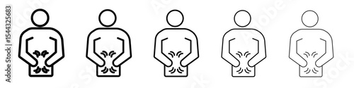 Indigestion icon black and white vector sign