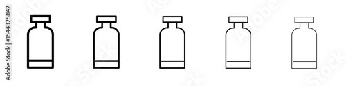 injection vial icon black and white vector sign