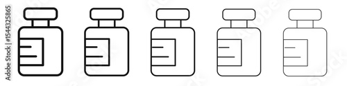 injection vial icon black and white vector sign