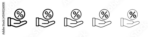 Interest icon black and white vector sign