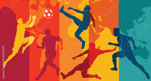 Great colorful editable world soccer or football vector background design for any media	