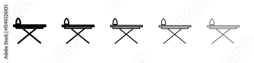 ironing table icon black and white vector sign