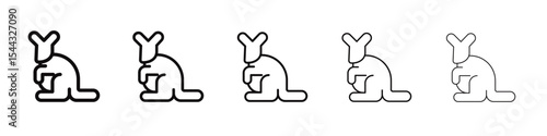 kangaroo icon black and white vector sign