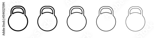 Kettlebell icon black and white vector sign