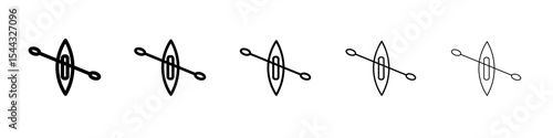 kayak icon black and white vector sign