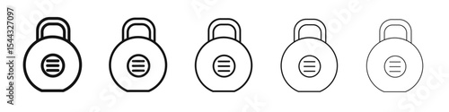 kettlebell icon black and white vector sign