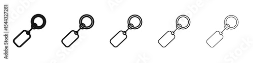 Key Chain Icon black and white vector sign